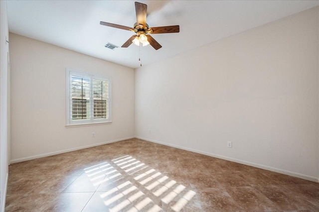 unfurnished room featuring ceiling fan