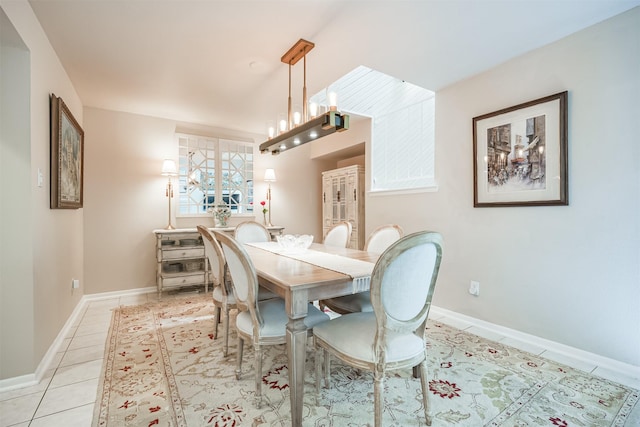 dining room featuring light tile patterned flooring