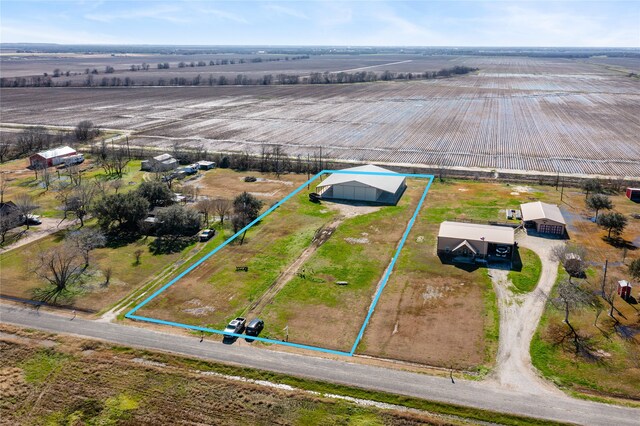 drone / aerial view with a rural view