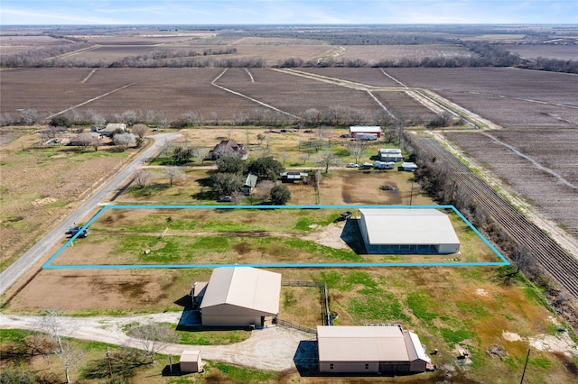 drone / aerial view with a rural view