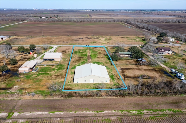 aerial view with a rural view