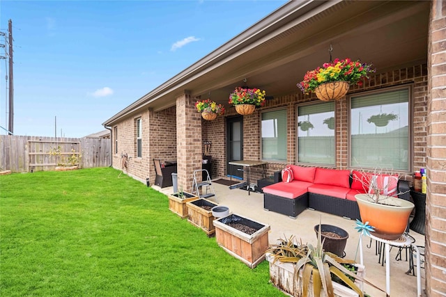 view of patio with outdoor lounge area