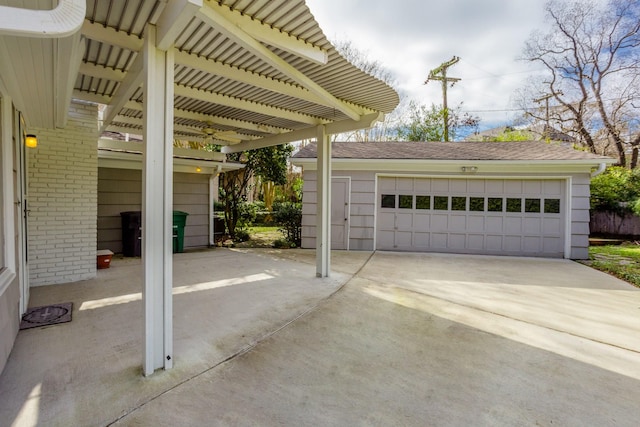 view of garage