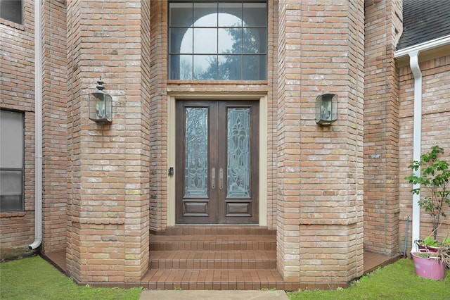 view of exterior entry with french doors