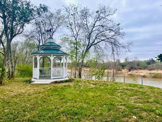 view of yard with a gazebo