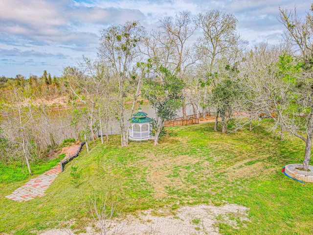 view of yard featuring a gazebo