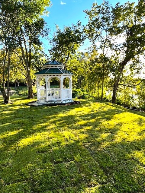 view of yard with a gazebo