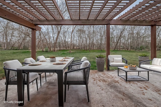 view of patio with a pergola