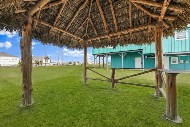 view of yard with a gazebo