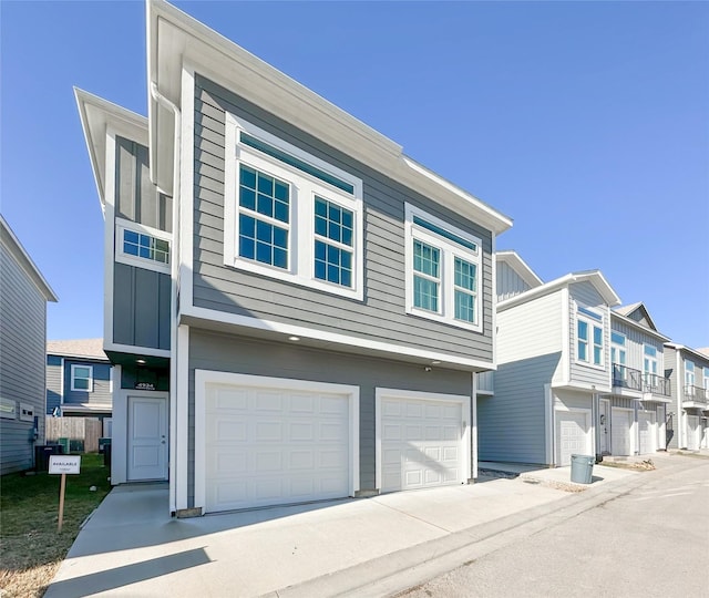 view of property with a garage