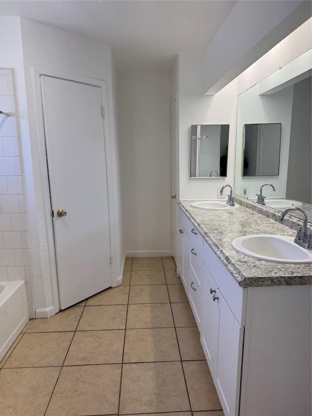 bathroom featuring vanity and tile patterned floors