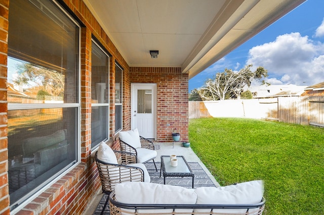 exterior space with an outdoor hangout area