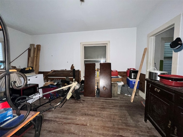 miscellaneous room with hardwood / wood-style flooring