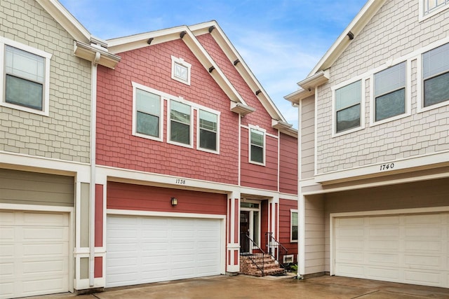 view of property featuring a garage