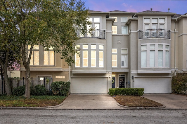 view of property featuring a garage