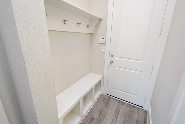 mudroom featuring light wood-type flooring