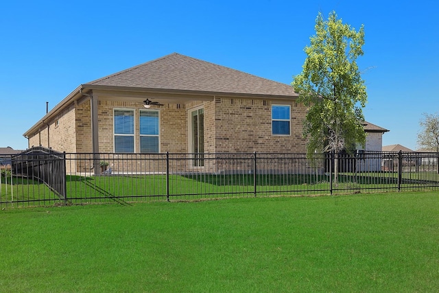 view of property exterior with a lawn