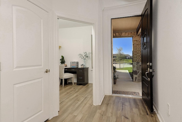 foyer entrance featuring light hardwood / wood-style flooring