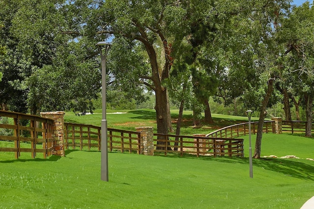 view of community featuring a lawn