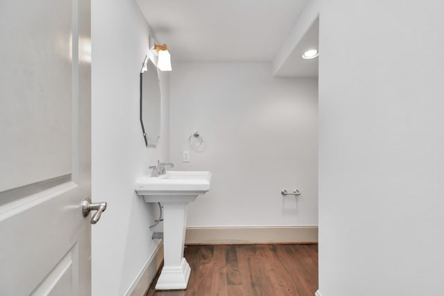 bathroom featuring hardwood / wood-style floors