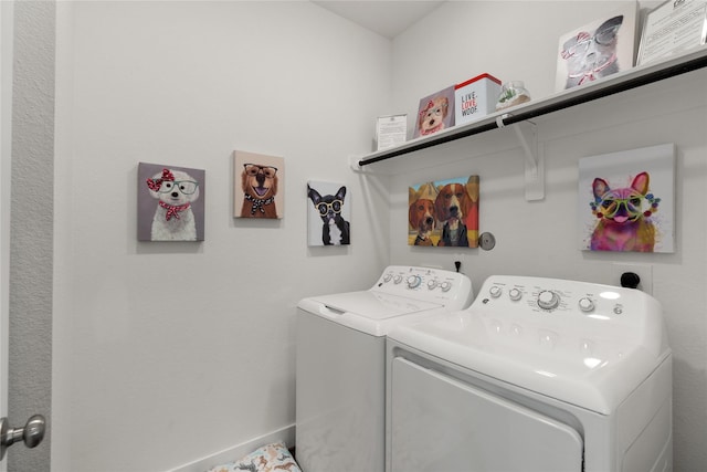 laundry area featuring washer and clothes dryer