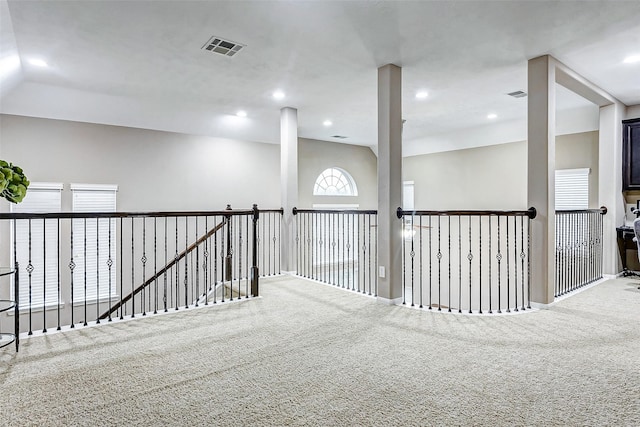 interior space featuring carpet flooring