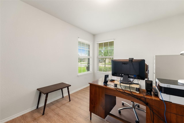 office featuring light wood-type flooring