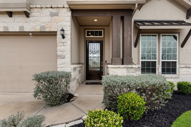 entrance to property with a garage