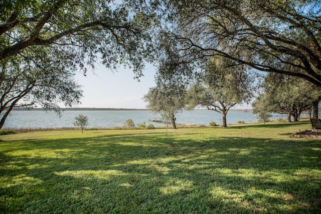 view of yard featuring a water view