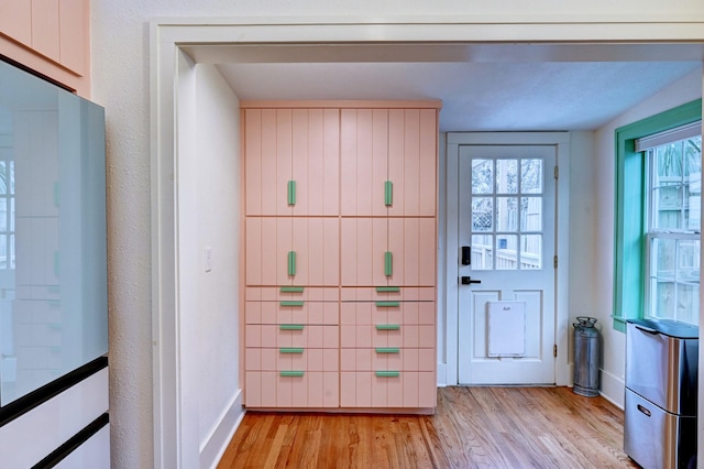 doorway to outside featuring light hardwood / wood-style flooring