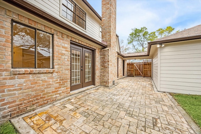 view of patio featuring french doors