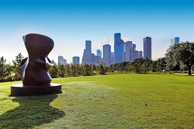 view of property's community featuring a yard