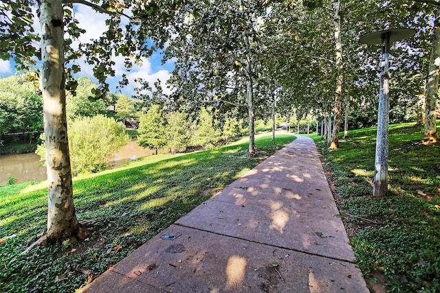 view of home's community with a lawn