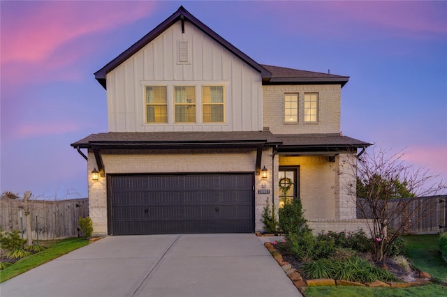 view of front facade with a garage