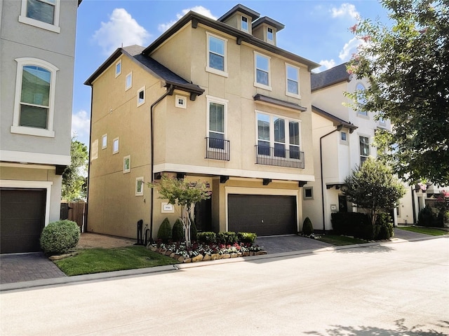 view of property with a garage