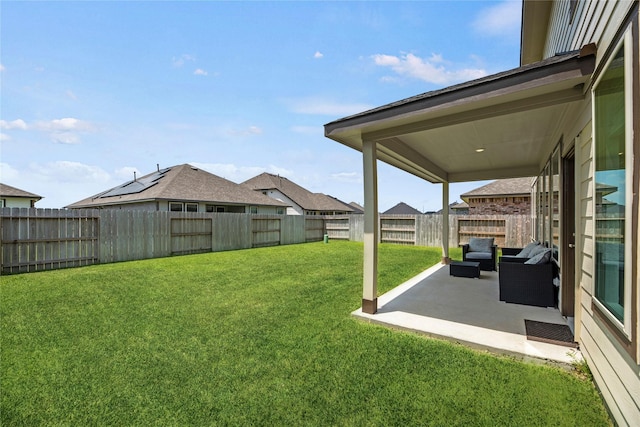 view of yard with a patio area