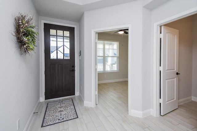 entryway featuring light wood-type flooring