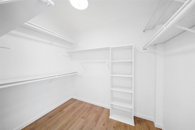 walk in closet featuring hardwood / wood-style flooring