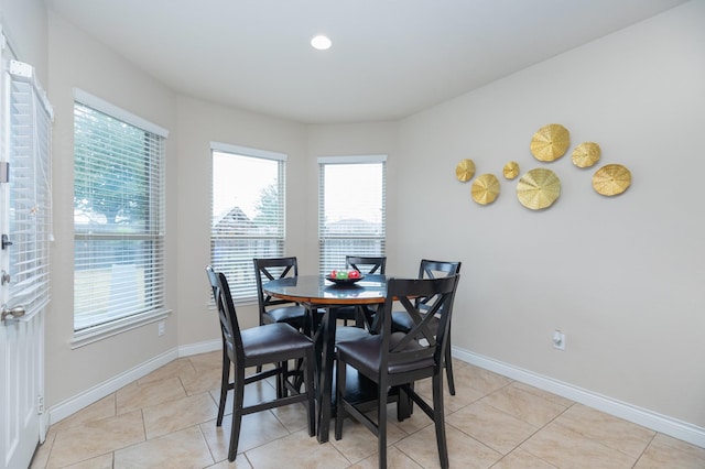 view of tiled dining space