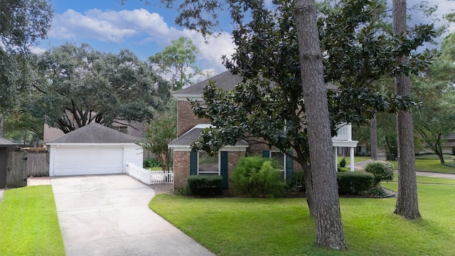 view of front of home with a front lawn