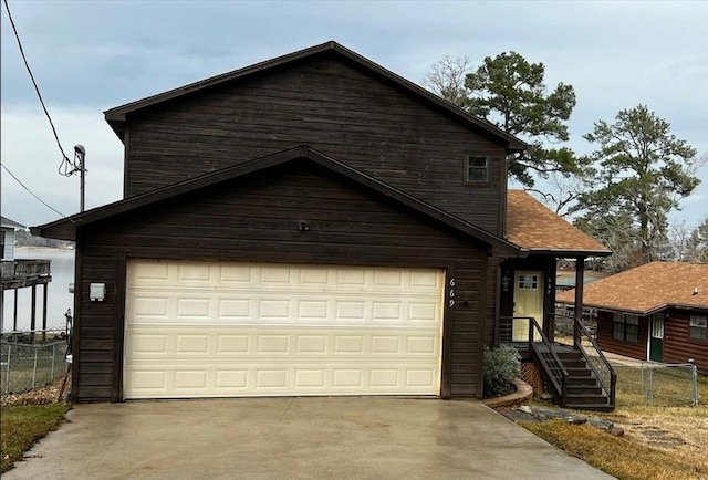 view of front of house with a garage