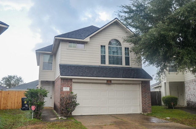 front facade with a garage