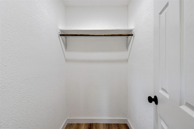 walk in closet featuring wood-type flooring