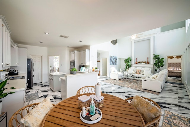 dining area with sink