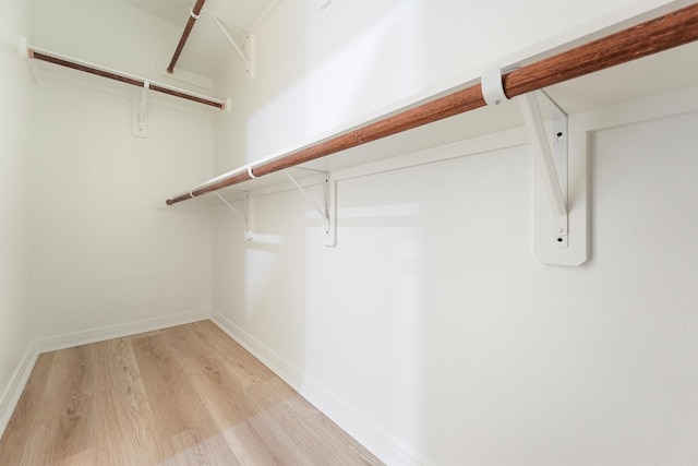 spacious closet with light wood-type flooring