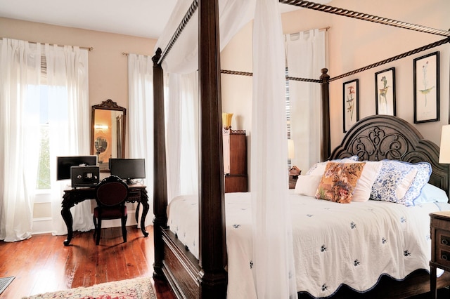 bedroom with wood-type flooring