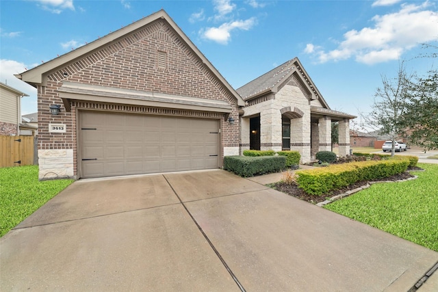 view of front of house with a garage