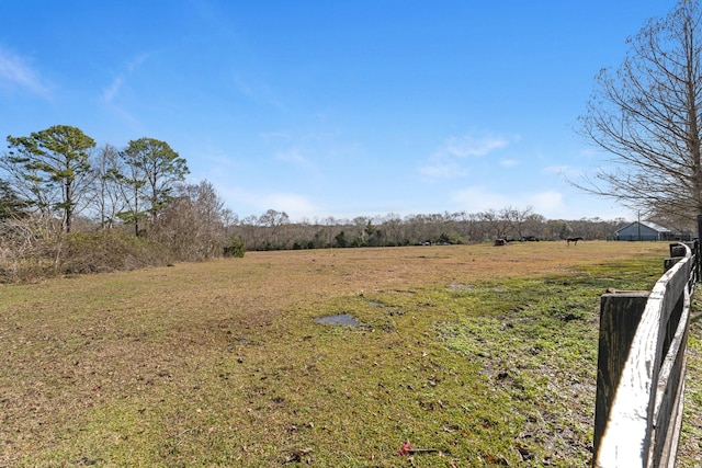 view of yard with a rural view