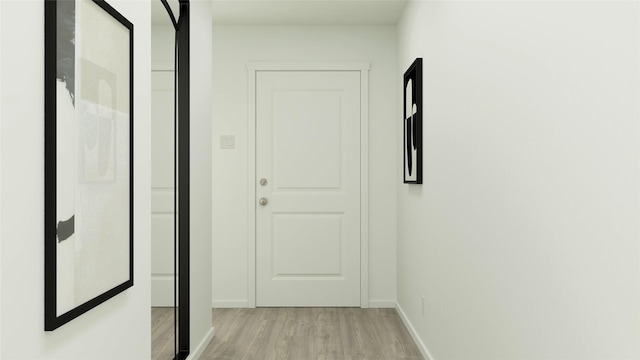 hall featuring light hardwood / wood-style floors