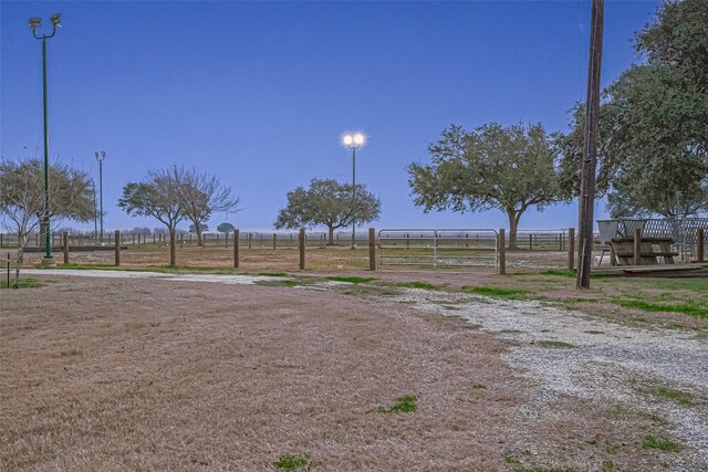 view of yard with a rural view